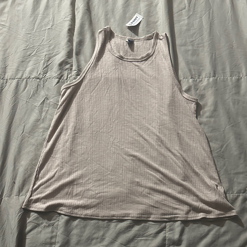 Old Navy Light Beige Ribbed Tank Top